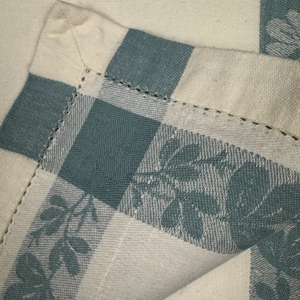 Vtg Williams Sonoma Cloth Dinner Napkins SET of 6 Floral Cotton 21x21 Hemstitch